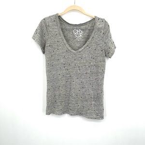 Chaser v neck shirt sleeve piece sign print casual womens small T-shirt